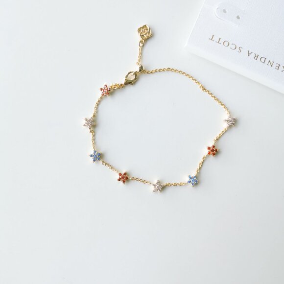Kendra Scott Sierra Star Gold Crystal Chain Bracelet - Picture 3 of 3